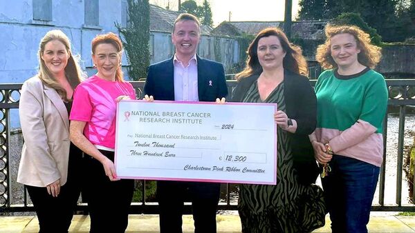 Local Notes: Charlestown 'Pink Ribbon' fundraiser present cheque to National Breast Cancer Research Institute
