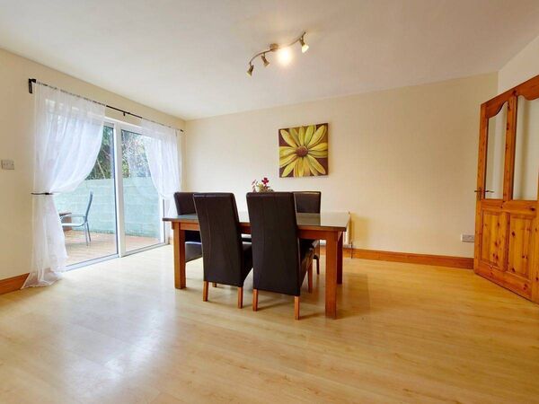 The spacious dining area of the house