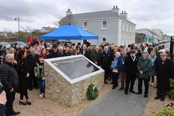 Public representatives, relatives and guests at the recent Easter unveiling of a monument in memory of the volunteers from Erris who fought in the War of Independence.