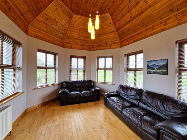 The property is spacious with ample natural light and scenic views of the surrounding countryside