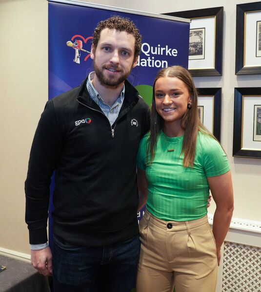 Tom Parsons and Saoirse Lally pictured at the launch of the Dillon Quirke Foundation
