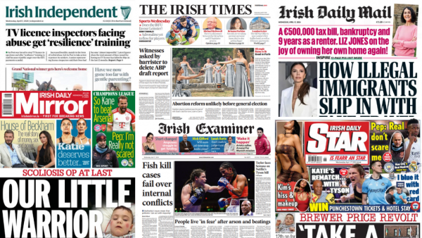 What the papers say: Wednesday's front pages