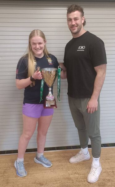 Caelan Doris with Ballina's No. 8 Ailish Quinn who captained the Irish U18 Six Nations team. 