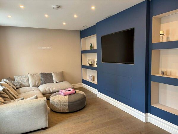The living room at the attractive home