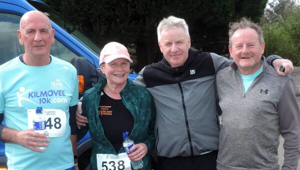 At the Kilmovee 10k and 5k recently were Colman Duffy, Maura Duffy, Paul Duffy, and Sean Brett. Pic James Hunt Photography.