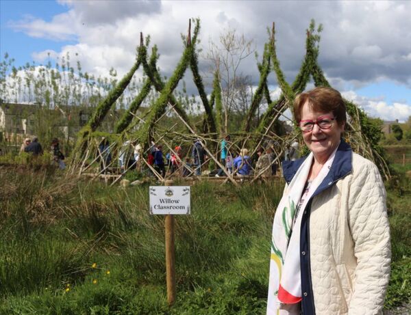 Peggy Ryan from Kiltimagh was pictured by the Willow Classroom that was designed and created by Andreas Koenig