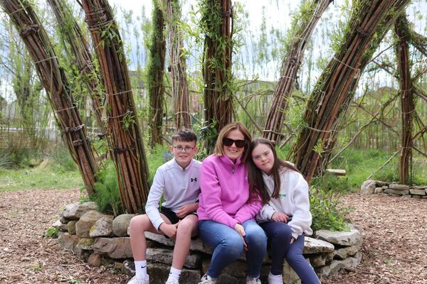  relaxing in the Willow Classroom Kiltimagh locals Mark, Deirdre and Olivia Sherida