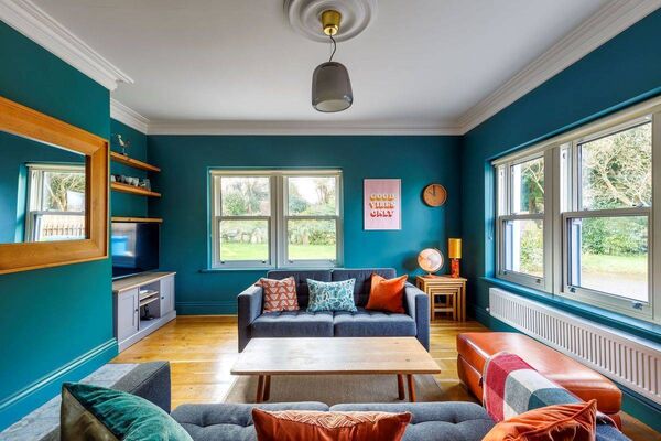 The beautiful living room area 