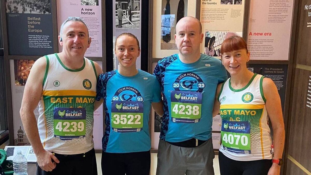 Local Notes: East Mayo Athletics Club members competed and completed Belfast City Marathon.