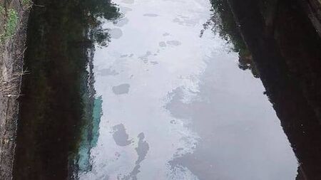 Local authority using oil absorbent floats to tackle oil spill in Mayo river