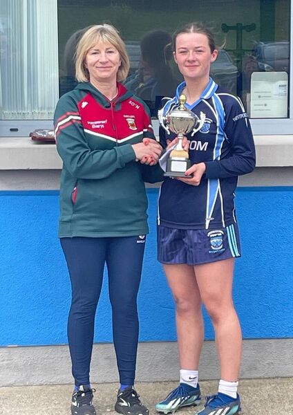 Westport captain Lauren Maloney with the Division 1 cup.