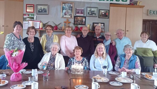 Mary Staunton's 90th birthday celebrations with her friends - Clogher Active Retirement Group - pictured at Clogher Centre