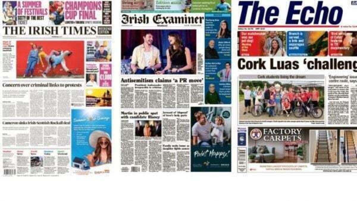 What the papers say: Saturday's front pages