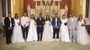 History is made in Mayo church as five couples marry in joint service