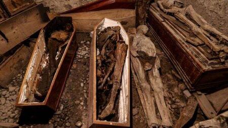 Photographs reveal extent of damage caused to mummies in church fire