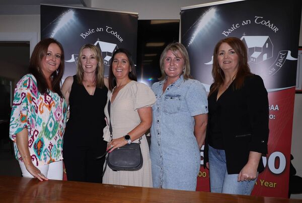 Martina Cannon, Stephanie Lally, Aisling Dempsey, Deirdre Donnelly and Joanne Kelly pictured at the Ballintubber GAA 52K draw in the Clogher clubhouse. 	Picture: Tom Quinn