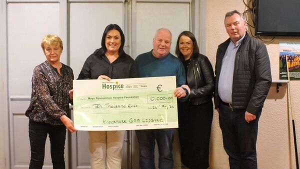 Local Notes: Knockmore GAA Club present cheque for €10,000 to North West Hospice.
