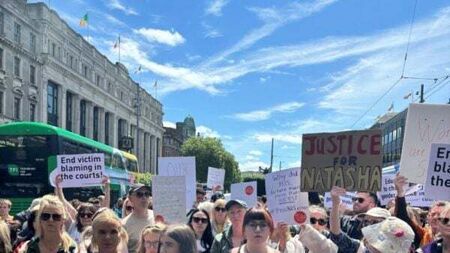 Protesters gather across Ireland in solidarity with woman left unconscious by soldier
