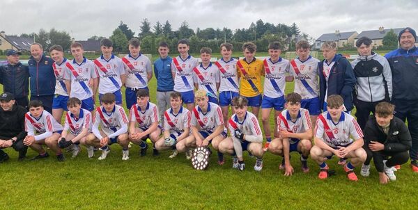 The victorious St Jarlath's squad and management after their victory over Ballina Stephenites in Thursday's Division 2 final of the County Minor Football League. The victorious St Jarlath's squad and management after their victory over Ballina Stephenites in Thursday's Division 2 final of the County Minor Football League.
