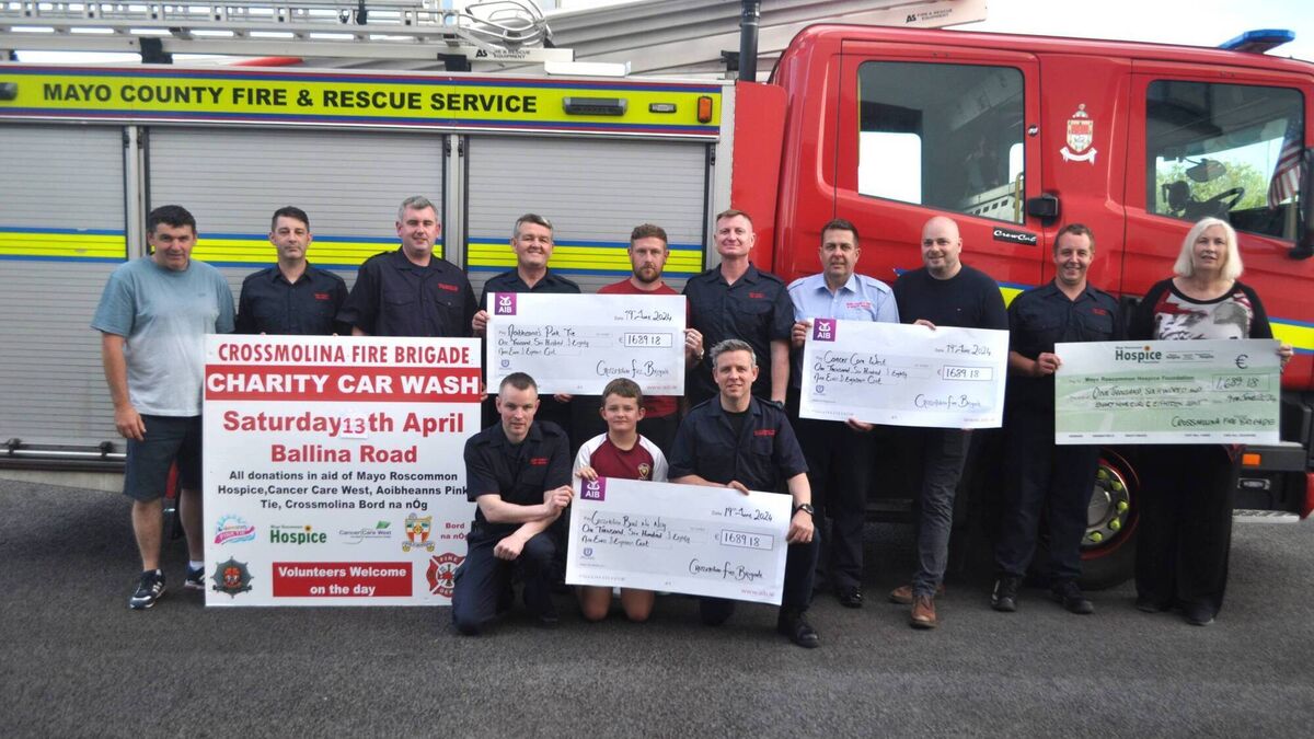 Local Notes: Crossmolina Fire Brigade present proceeds of car wash to local groups.