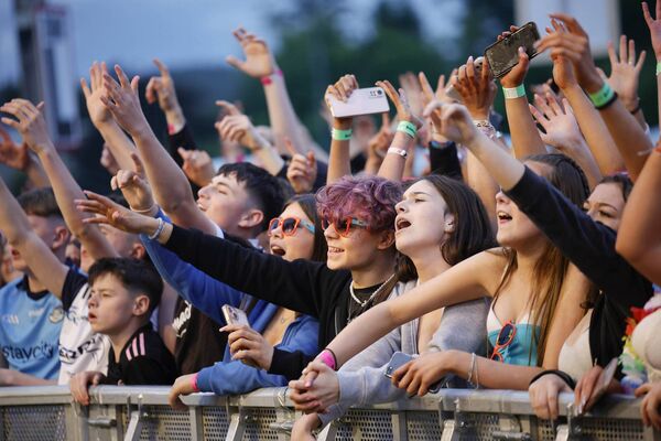 Teenage festival goers enjoying a volunteer-led Foróige Amplified music festival held at Knockmore GAA grounds. Picture Conor McCabe Photography