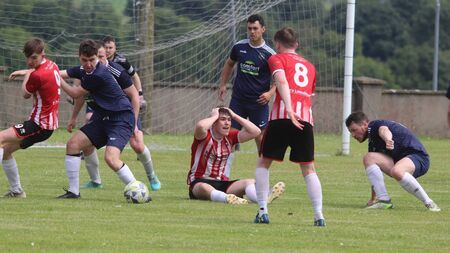 Local Notes: Penalty appeal reaction during Ballyglass FC and Glenhest in the Castlecourt Hotel Premier Division game played in Ballyglass.