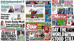 What the papers say: Saturday's front pages What the papers say: Saturday's front pages