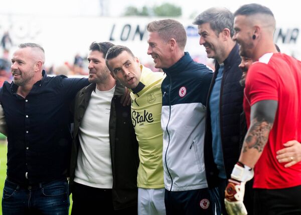 Seamus Coleman takes a picture with some of the players who played with him on his last appearance for Sligo Rovers. Picture: INPHO/Evan Logan Seamus Coleman takes a picture with some of the players who played with him on his last appearance for Sligo Rovers. Picture: INPHO/Evan Logan