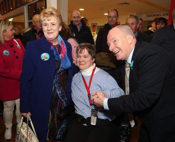 Deputy Michael Ring and wife Ann with a supporter at the count centre in Castlebar after he was re-elected to the Dáil in 2020. Picture: Michael Donnelly Deputy Michael Ring and wife Ann with a supporter at the count centre in Castlebar after he was re-elected to the Dáil in 2020. Picture: Michael Donnelly