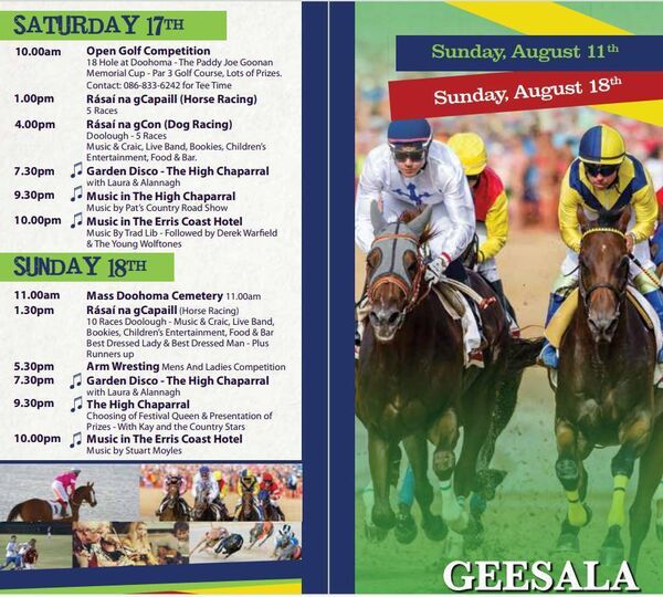 Geesala Festival 2024 schedule - August 17-18.