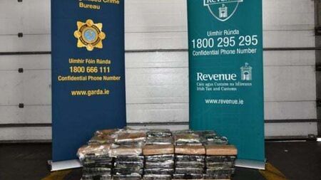 Cocaine worth €10.5m seized at Dublin Port