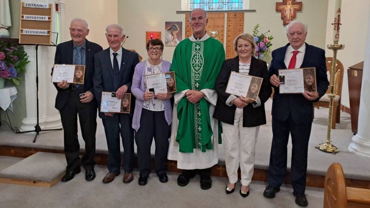 Local Notes: Five parishioners from Easkey and Rathlee received their Golden Jubilee Awards from the PTAA.