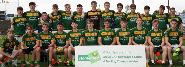 The Ardnaree Sarsfields team who got the better of Belmullet in an all-North Mayo final of the county minor 'D' football championship. Picture: Mayo GAA The Ardnaree Sarsfields team who got the better of Belmullet in an all-North Mayo final of the county minor 'D' football championship. Picture: Mayo GAA