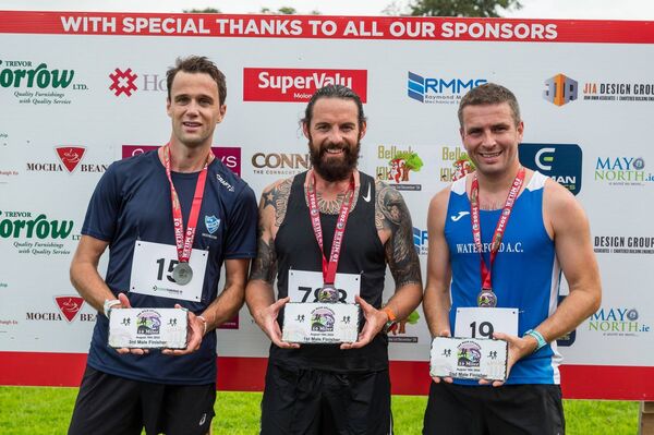Male winners of the recent Ballina Athletic Club Wild Atlantic Way 10-Miler Race were, from left: Isak Augustsson, Sweden (3rd); Stephen Geraghty, SADRC (1st); and Conor Cavanagh, Waterford AC (2nd). Picture: James Wright Photography Male winners of the recent Ballina Athletic Club Wild Atlantic Way 10-Miler Race were, from left: Isak Augustsson, Sweden (3rd); Stephen Geraghty, SADRC (1st); and Conor Cavanagh, Waterford AC (2nd). Picture: James Wright Photography