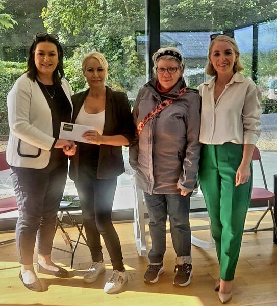 Mayo Roscommon Hospice Foundation were so grateful to receive a very generous donation from Jodie Ryder Gallagher of Sew Bazaar, sewing and alterations in Charlestown. Pictured at the presentation are, from left: Martina Jennings, CEO, Mayo Roscommon Hospice Foundation, Jodie Ryder Gallagher, Sew Bazaar, Una Doherty and Joanne Grehan, Director, Mayo Roscommon Hospice Foundation. 