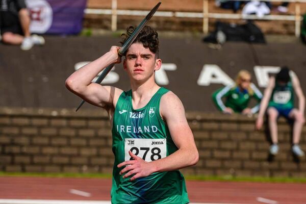 Barry Langan, from Ballinrobe, won the gold medal in the javelin at the Scottish U17 Athletics Championships recently. Barry Langan, from Ballinrobe, won the gold medal in the javelin at the Scottish U17 Athletics Championships recently.