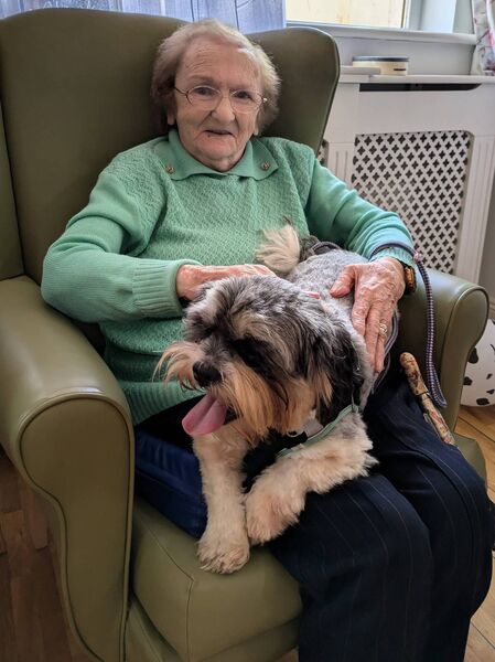 Winnie Barrett with a four-legged friend during the Heritage Day. Winnie Barrett with a four-legged friend during the Heritage Day.