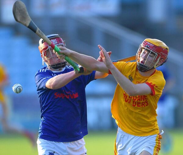 Tooreen’s Owen Conway and Castlebar Mitchels Colm Enright challenge for possession. Picture: David Farrell Photography Tooreen’s Owen Conway and Castlebar Mitchels Colm Enright challenge for possession. Picture: David Farrell Photography