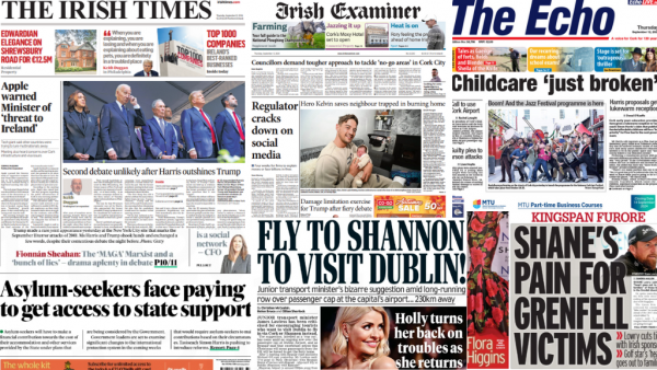 What the papers say: Thursday's front pages