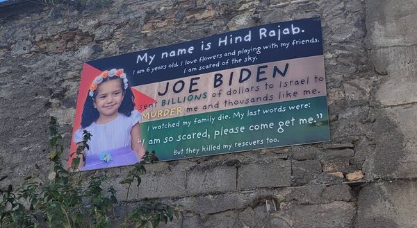 The mural of Hind Rajab in Ballina. Pic: Paul O'Malley The mural of Hind Rajab in Ballina. Pic: Paul O'Malley