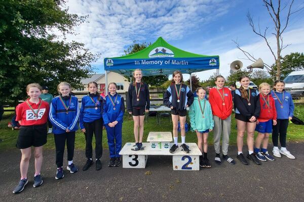 The qualifiers from the 5th &amp; 6th Girls race at the Mayo National Schools Cross Countrys. They will compete at the Connacht Finals in Co Leitrim later this week. 