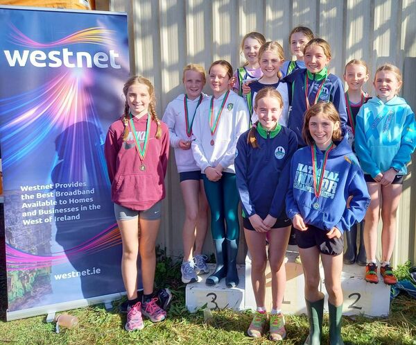 Runners from Moy Valley, Swinford and Castlebar who were placed first, second and third respectively in the U13 Girls teams. Runners from Moy Valley, Swinford and Castlebar who were placed first, second and third respectively in the U13 Girls teams.