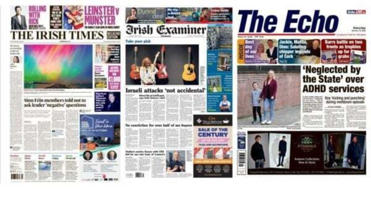 What the papers say: Saturday's front pages