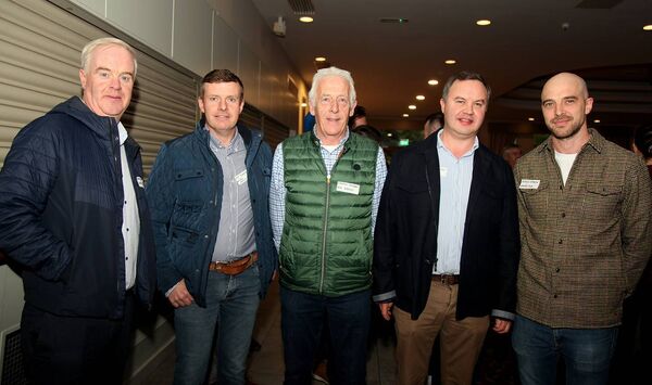 Among the attendees at the interesting conference in Claremorris were, from left: Eamonn Dalton (Corrib Oil), T.J. Jordan (Home Renovation), Stephan Langan (Bee Green Dry Cleaners), Michael Dalton (Corrib Oil) and Greg Warde (Warde's Bar).