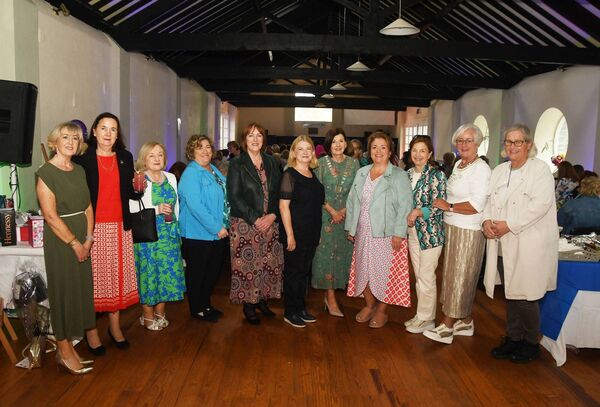 Soroptimist members from Mayo and other parts of the country attended the recent fundraising event organised by Ballina Soroptimist Club in aid of the Inis Aoibhinn Cancer Care West residential facility in Galway. From left are Sarah Mc Cormack, Mullingar; Myrnne Kelly and Collette Hayes (both Ballinasloe); Darina Dolan and Annette Buckley (both Athlone); Geri Gordon, Castlebar; Marian Murphy, President of Soroptimist Ballina Club; Lorraine Hall and Phyllis Carney (both Castlebar); Anne O'Sullivan, National President Elect, Soroptimist Castlebar; and Jane Rothwell, Ballinasloe.