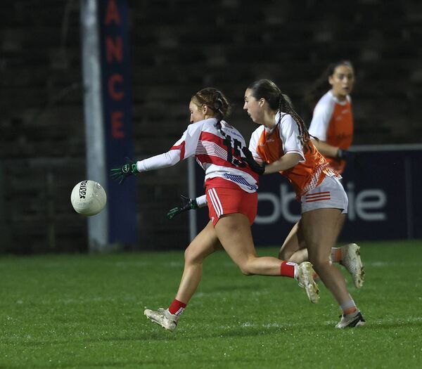 St Brigid's Leona Ruane tries to rob Aghamore's Emer Delaney in the Mayo LGFA Junior 'A' Final in Hastings Insurance MacHale Park Castlebar. Picture: Michael Donnelly St Brigid's Leona Ruane tries to rob Aghamore's Emer Delaney in the Mayo LGFA Junior 'A' Final in Hastings Insurance MacHale Park Castlebar. Picture: Michael Donnelly