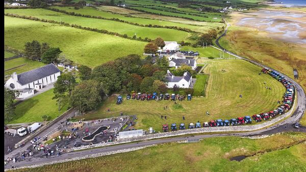 The spectacular scene at picturesque Lacken Strand ahead of the Tractor Run.