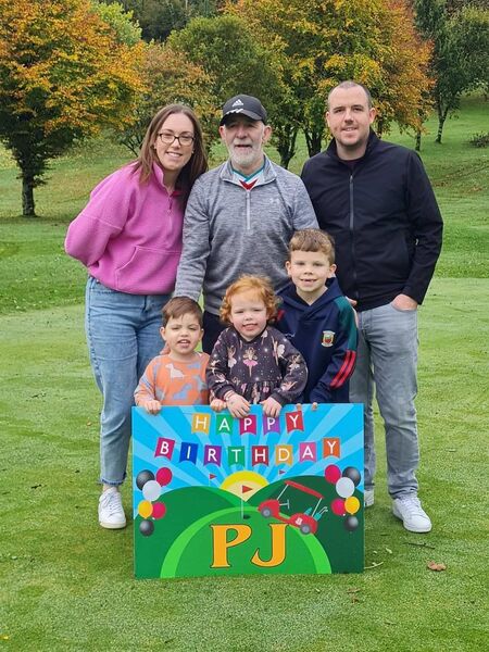 PJ Brett, Ballyglass pictured with his son Gary and family on the occasion of his 70th birthday. PJ Brett, Ballyglass pictured with his son Gary and family on the occasion of his 70th birthday.