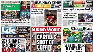 What the papers say: Sunday's front pages What the papers say: Sunday's front pages