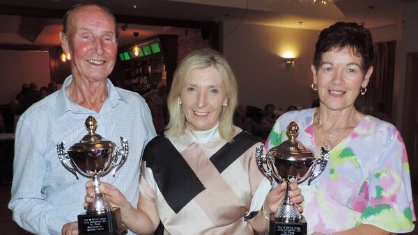 At the Tony and Bernie Towey Dance Competition in the Brusna Inn were Tony Murry and Breda Colleran being presented with their winning trophies by Kathleen Horan (1st place in the jive). Picture James Hunt Photography. At the Tony and Bernie Towey Dance Competition in the Brusna Inn were Tony Murry and Breda Colleran being presented with their winning trophies by Kathleen Horan (1st place in the jive). Picture James Hunt Photography.